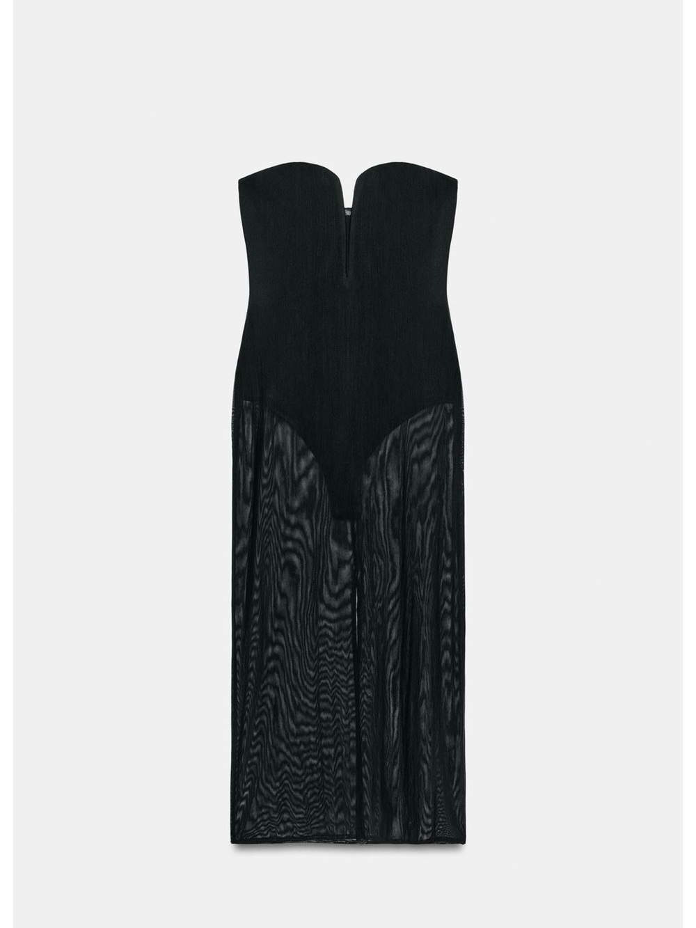 NWT Zara Tulle Bodysuit Dress Black